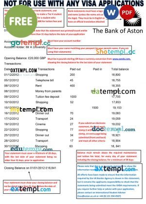 Georgia bank statement 8 templates in one record – with discount price