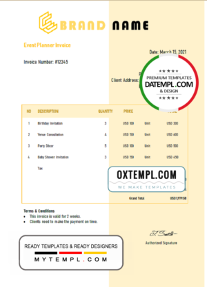 # retro frame universal multipurpose invoice template in Word and PDF format, fully editable