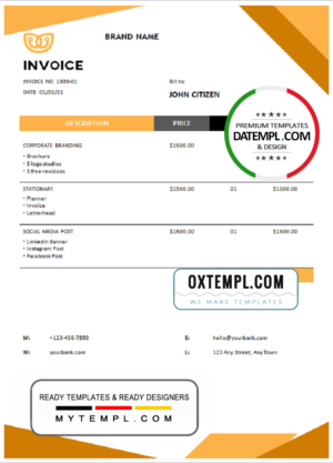 # own source universal multipurpose invoice template in Word and PDF format, fully editable
