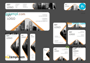 # city cover editable banner template set of 13 PSD