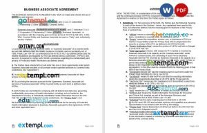 free business associate agreement HIPAA template, Word and PDF format