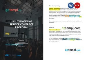 free event contract proposal template, Word and PDF format