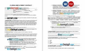 free Florida Employment Contract template, Word and PDF format