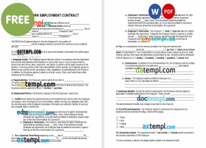 free New York employment contract template, Word and PDF format