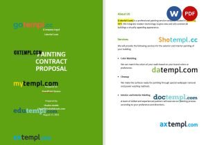 free painting contract proposal template, Word and PDF format