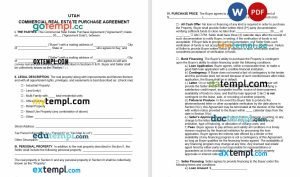 free Utah commercial real estate purchase agreement template, Word and PDF format