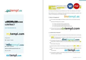 free work from home contract template, Word and PDF format