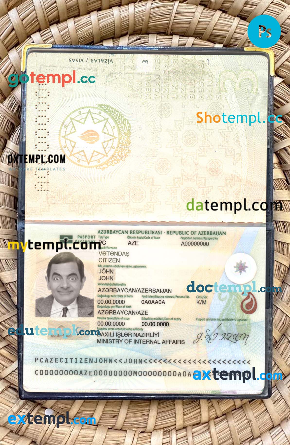 Mali passport editable PSDs, scan and photo-realistic snapshot, 2 in 1