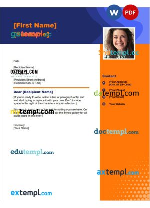 blue & orange resume Word and PDF download template