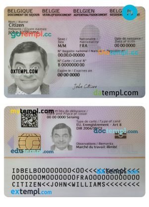 Belgium residence card PSD template, 2021-present