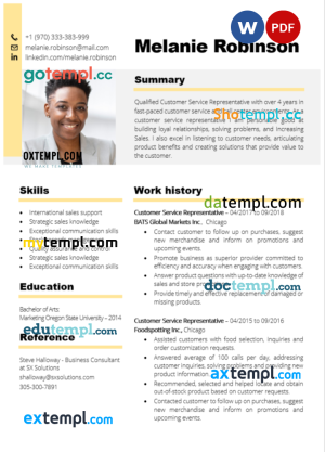 modern art resume Word and PDF download template
