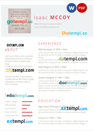 modern designer resume Word and PDF download template