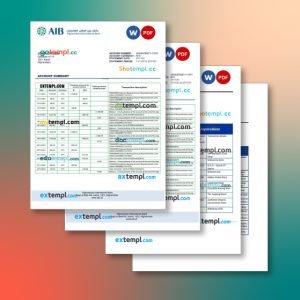 Afghanistan bank statement 4 templates in one catalogue – with lower price