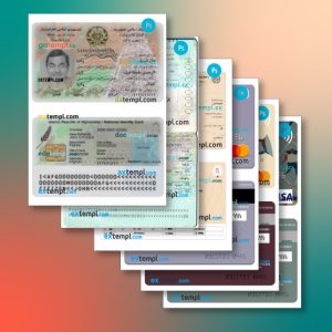 Afghanistan identity document 6 templates in one record – with discount price