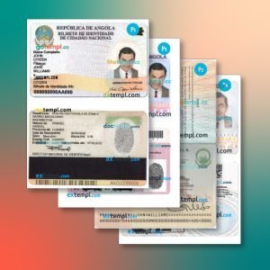 Angola identity document 4 templates in one catalogue – with lower price