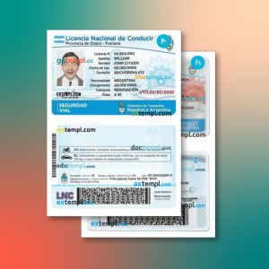 Argentina driving license 2 templates in one record – with discount price