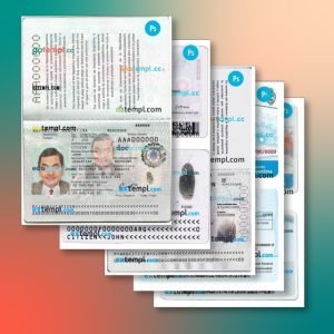 Argentina identity document 5 templates in one collection – with price cut