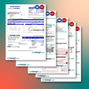 Austria utility bill 5 templates in one file – with a sale price