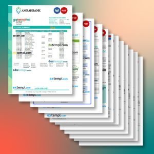 Azerbaijan bank statement 12 templates in one record – with discount price