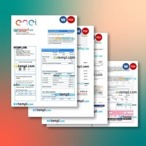 Brazil utility bill 4 templates in one collection – with price cut