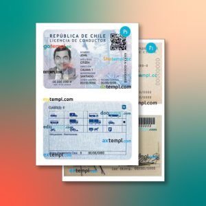 Chile driving license 2 templates in one archive – with takeaway price