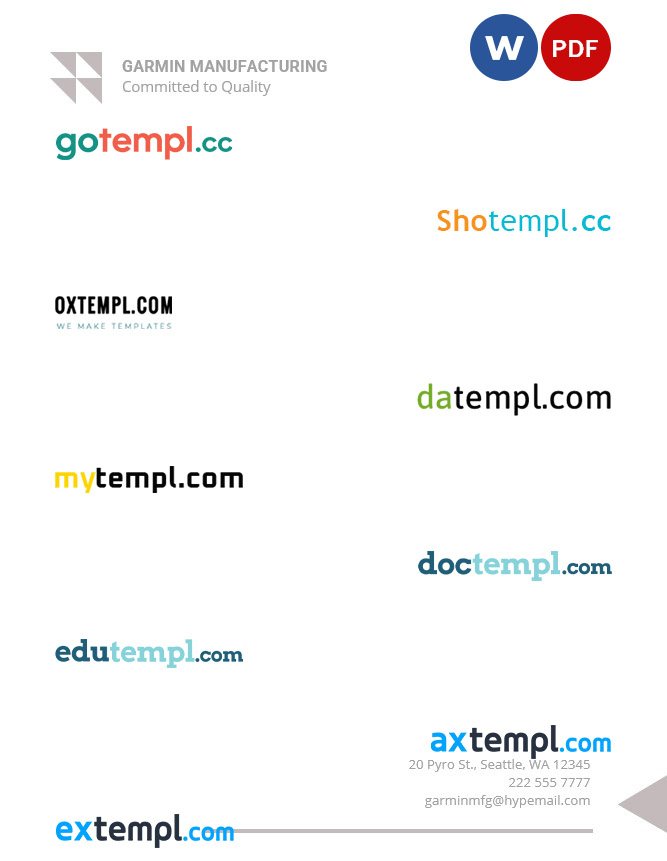 free employment contract letterhead template, Word and PDF format