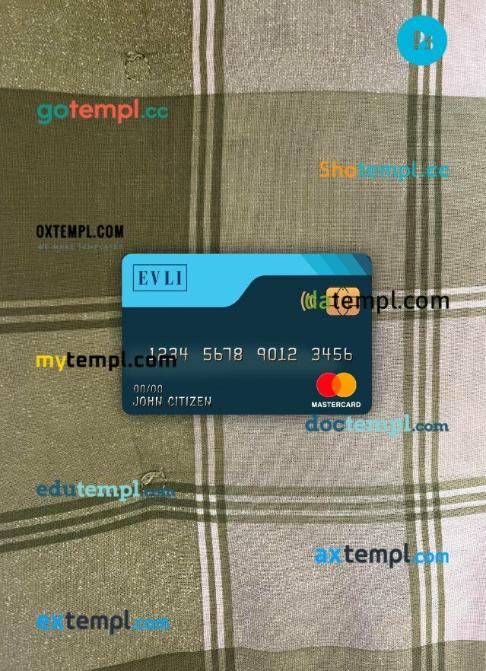 Finland Evli bank mastercard PSD scan and photo taken image, 2 in 1 ...