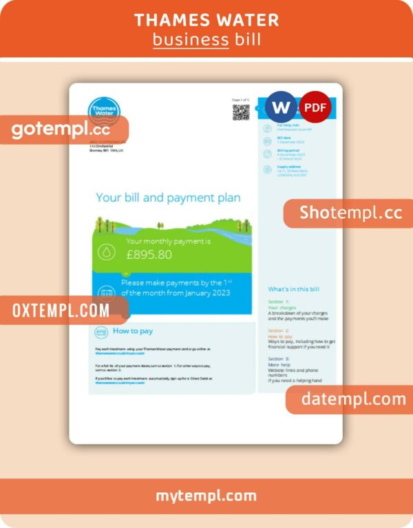 thames-water-business-utility-bill-word-and-pdf-template
